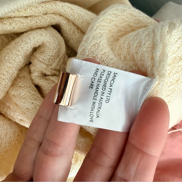 Sancia Michaela Knit Wide Leg Pants Cream XS NWT Cozy Luxe Fall Winter - Picture 11 of 12